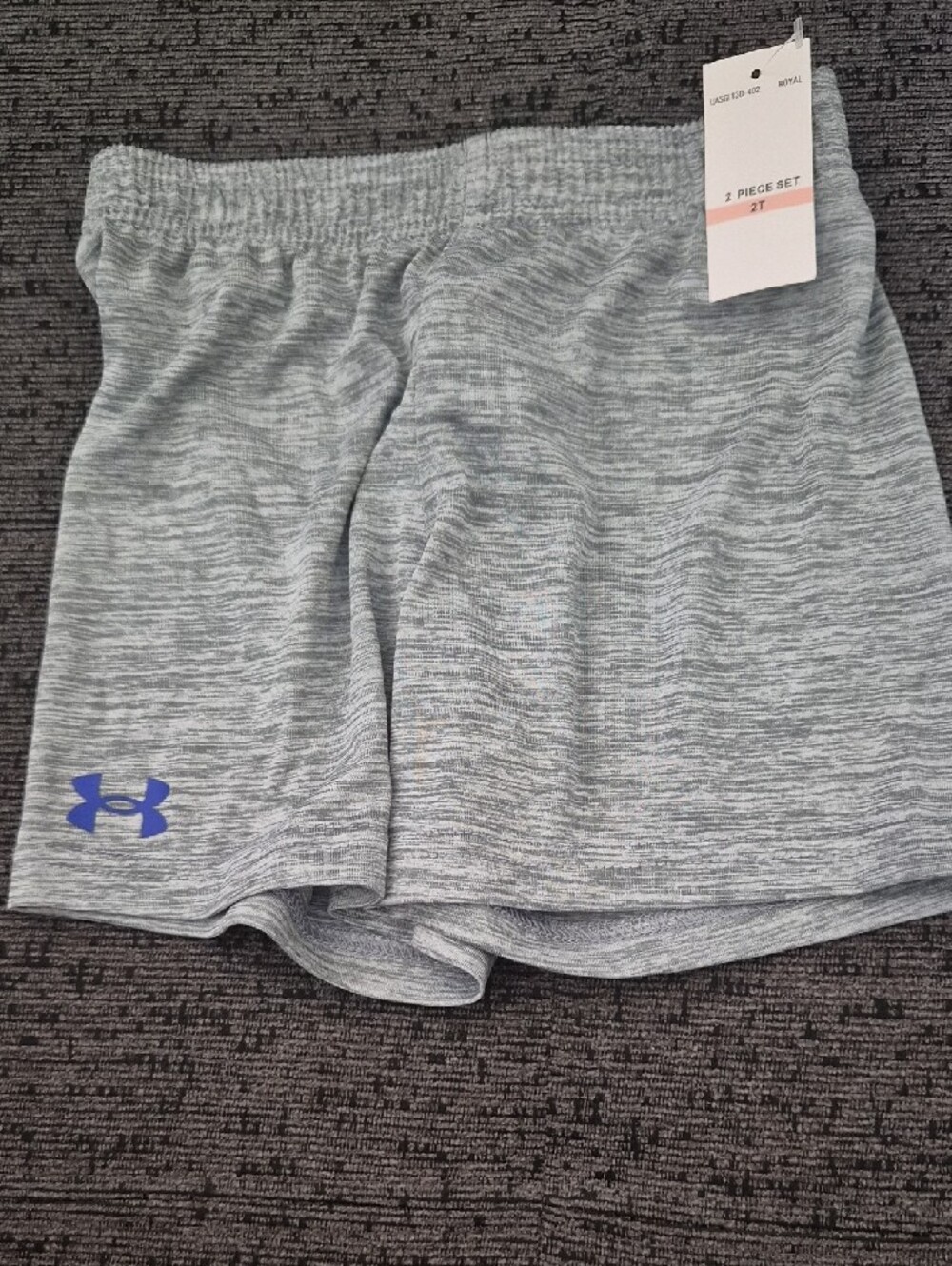 Under Armour Blue Tee with Gray Shorts Kids Active Set - Picture 3 of 4
